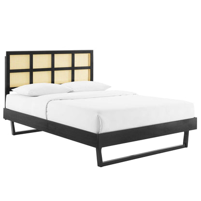 adjustable bed bases | CasaFoyer Sidney Woven Cane Rattan Wood Queen Platform Bed | Retro Charm | Natural Beauty | Mid-Century Design | No Box Spring Needed | Durable Construction | Easy Assembly | 601 lbs Weight Capacity | casafoyer.myshopify.com