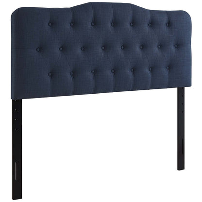 headboards | CasaFoyer  Annabel Button Tufted Linen Fabric Upholstered Queen Headboard | Tranquil Navy | Lightweight & Durable | Complete Set | casafoyer.myshopify.com