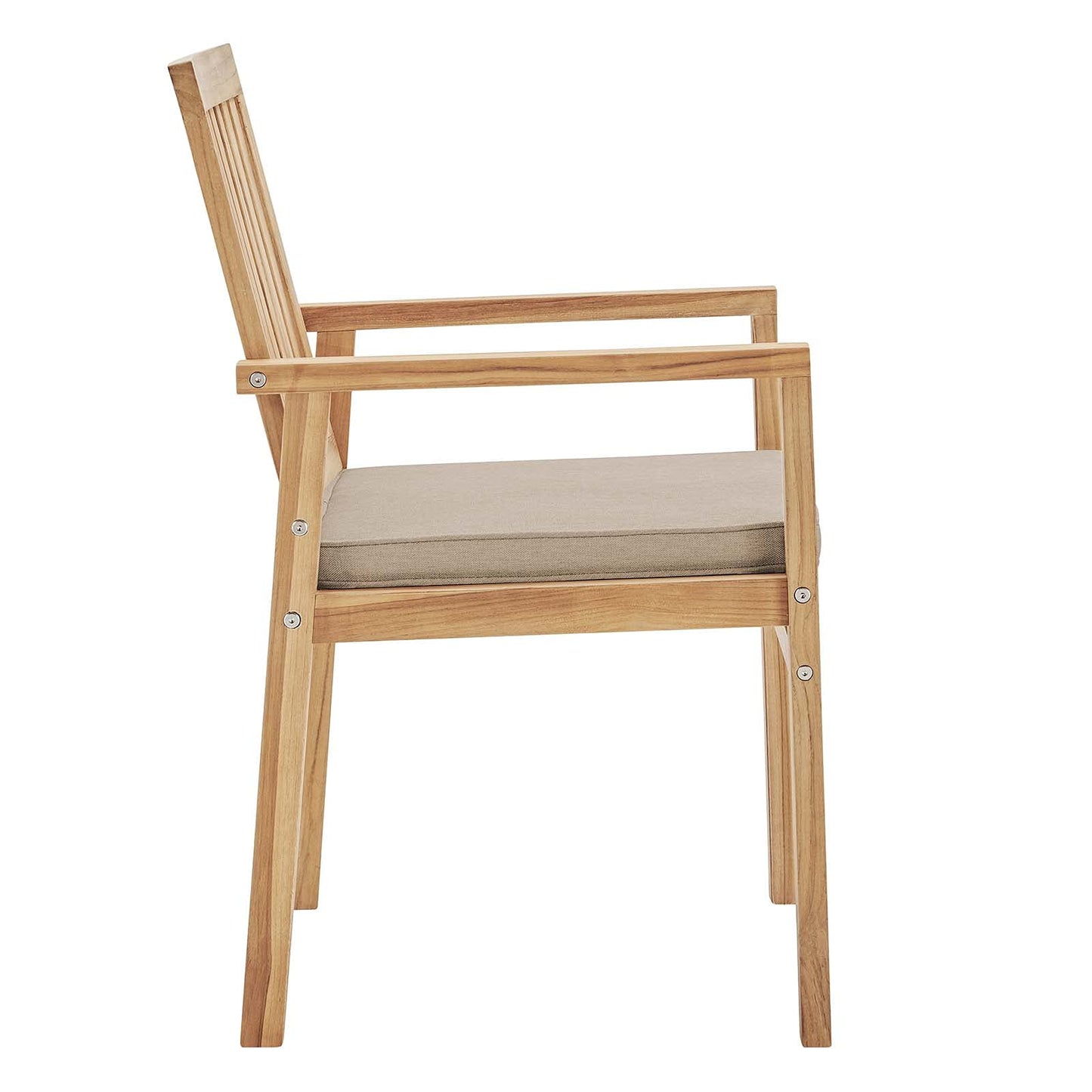 patio bistro sets | CasaFoyer Farmstay Outdoor Patio Teak Wood Dining Armchair | Sleek Design | All-Weather Cushion | Durable & Comfortable | Natural Taupe | casafoyer.myshopify.com