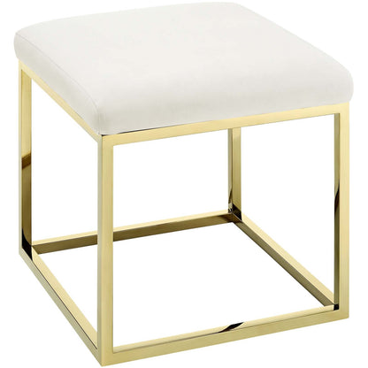 ottomans | CasaFoyer Anticipate Ottoman | Sleek Modern Design | Velvet Top | Stainless Steel Base | Non-Marking Foot Caps | No Assembly Required | Comfortable & Versatile | 265 lbs Weight Capacity | casafoyer.myshopify.com