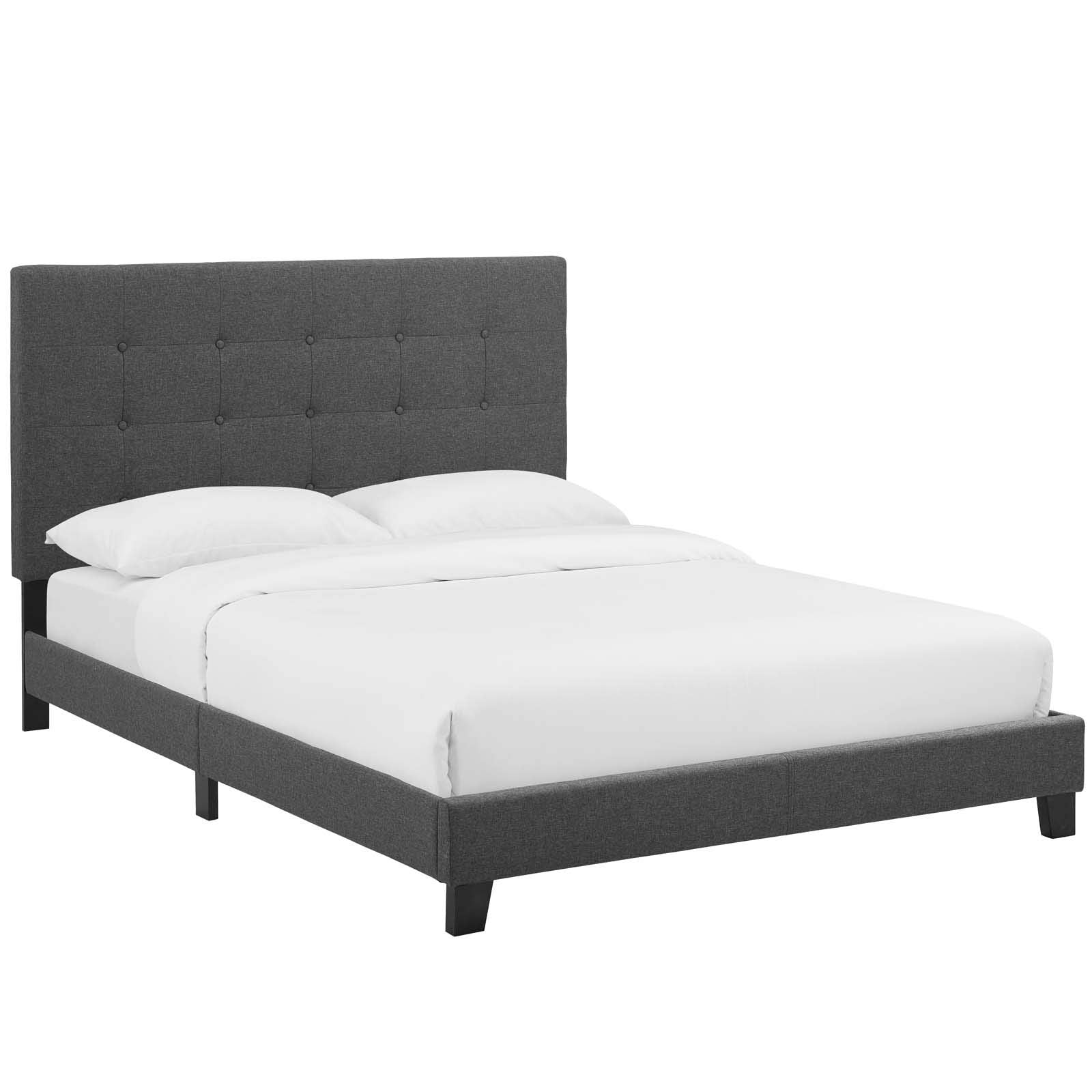 adjustable bed bases | CasaFoyer Melanie Queen Platform Bed | Chic Elegance | Button Tufted | Upholstered Fabric | Sturdy Wood Frame | No Box Spring Needed | Modern Design | Non-Marking Foot Caps | 800 lbs Weight Capacity | Gray | casafoyer.myshopify.com