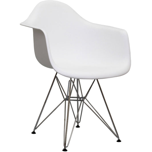 home office desk chairs | CasaFoyer Paris Wire Armchair | Molded Plastic Seat | Chromed Steel Wire Base | Comfortable & Versatile | Ideal for Living or Working Areas | Stylish & Functional Seating | casafoyer.myshopify.com