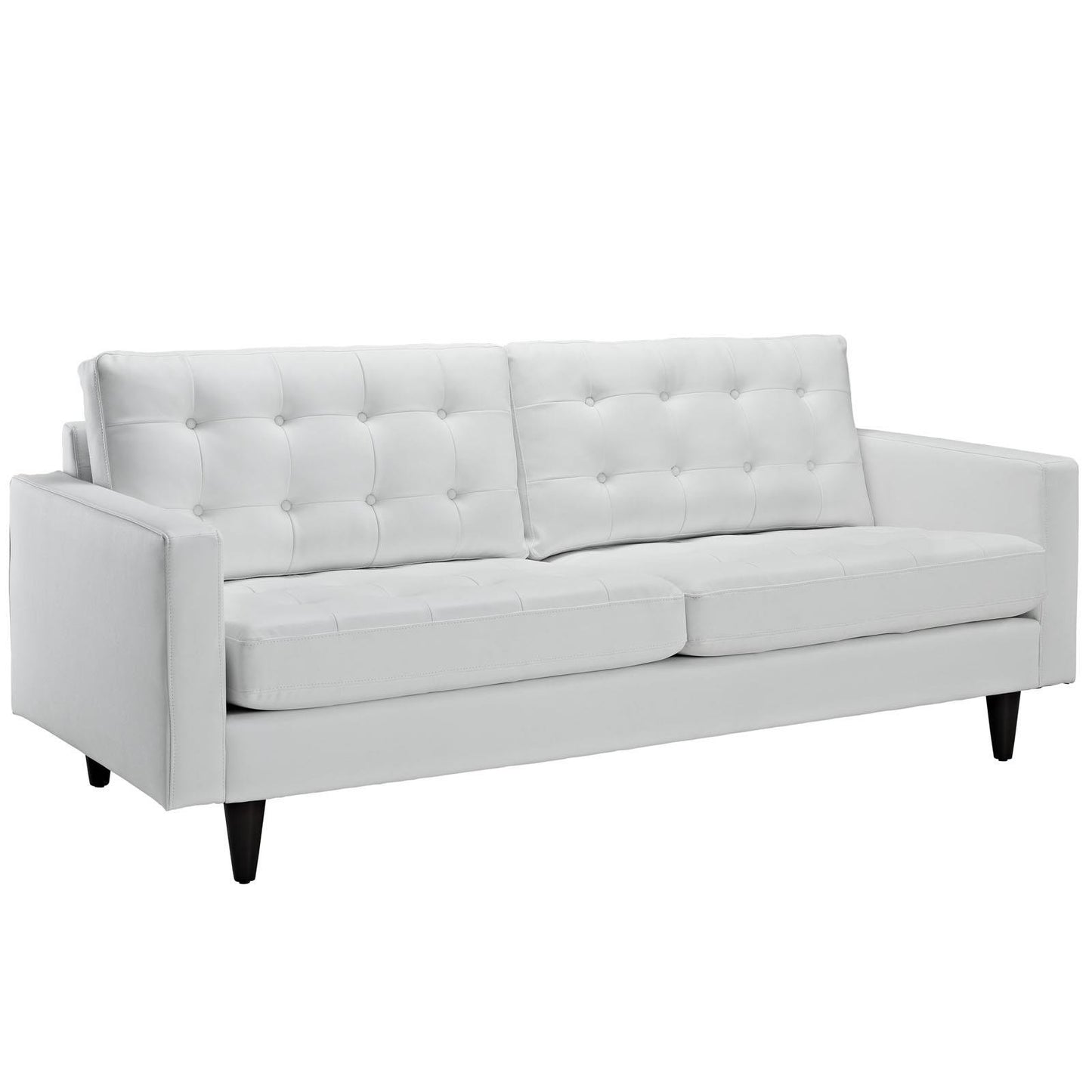 home office desk chairs | CasaFoyer Empress Tufted Button Sofa | Complete & Harmonious Furnishing | Luxurious Cushions | Regal Armrests | Solid Wood Legs | Bonded Leather Upholstery | White | casafoyer.myshopify.com