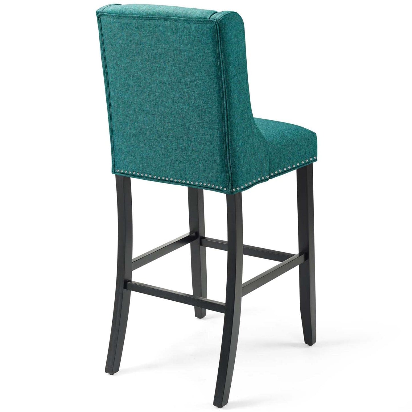 barstools | CasaFoyer Baron Upholstered Fabric Bar Stool Set of 2 | Teal | Contemporary Design | Nailhead Trim | Comfortable Foam Padding | Solid Wood Frame | 500 lbs Capacity | casafoyer.myshopify.com