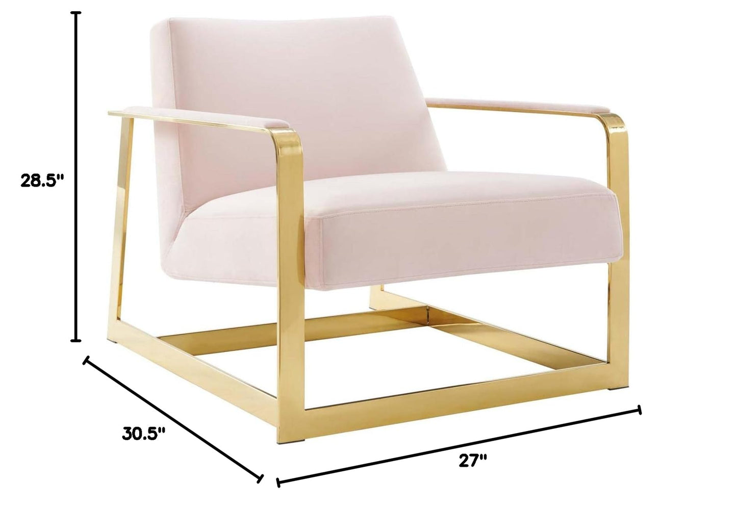 home office desk chairs | CasaFoyer Seg Performance Velvet Accent Chair | Durable Steel Frame | Stain-Resistant Upholstery | Plush Foam Padding | Ideal for Offices & Reception Areas | Gold Pink | casafoyer.myshopify.com
