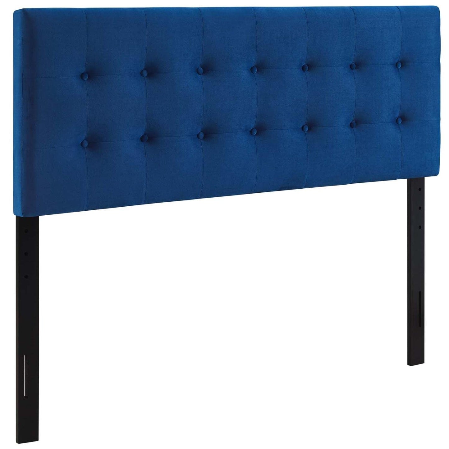 Bed | CasaFoyer Emily Full Performance Velvet Biscuit Tufted Headboard | Timeless Charm & Contemporary Luxury | Soft & Stain-Resistant | Adjustable Height | Navy | casafoyer.myshopify.com