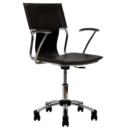 home office desk chairs | CasaFoyer Propel Office Chair | Sleek Sling Back Design | Padded Armrests | Chrome-Plated Steel Frame | Enhance Productivity | Customizable Back Angle | Brown | casafoyer.myshopify.com