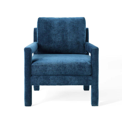 home office desk chairs | CasaFoyer Rehearse Crushed Performance Velvet Accent Armchair | Elegant Design | Stain-Resistant | Comfortable Foam Cushions | 300 lbs Capacity | Navy | casafoyer.myshopify.com