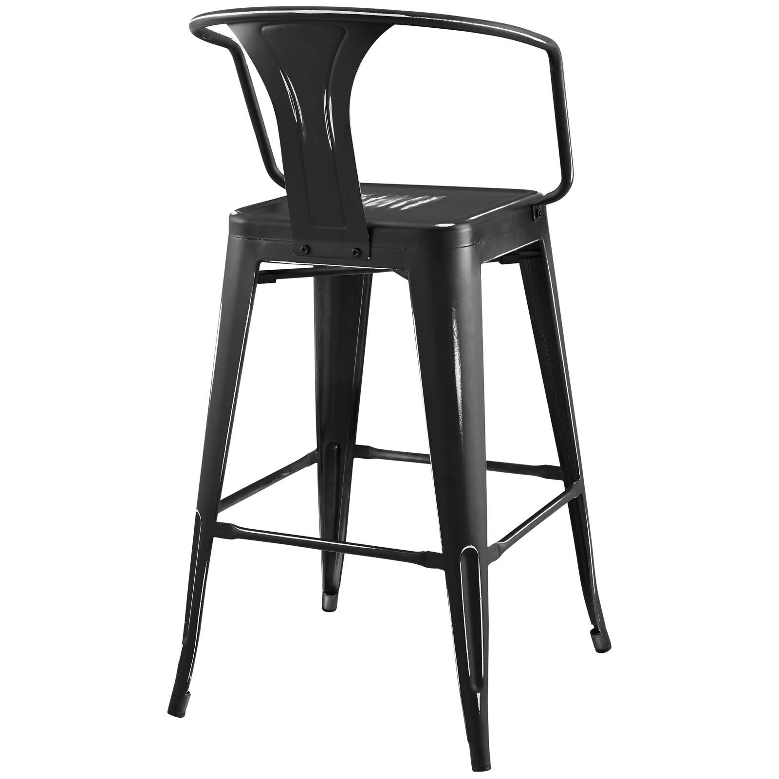 home office desk chairs | CasaFoyer Promenade Arm Metal Bar Stool | Vintage Powder Coated Steel Finish | Industrial Modern Aesthetic | Versatile & Diverse | Enhance Your Bar Experience | casafoyer.myshopify.com
