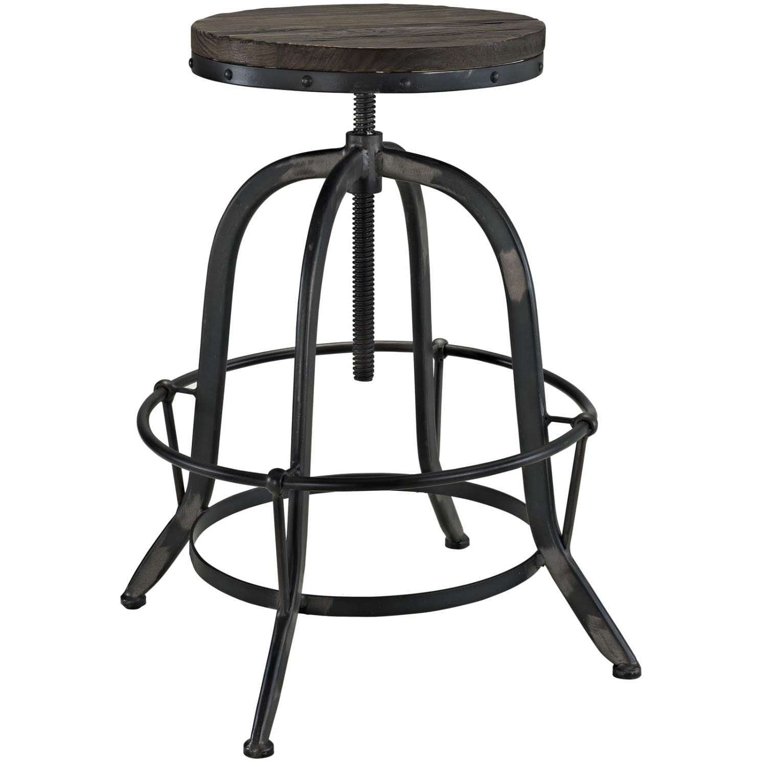 barstools | CasaFoyer Collect Wood and Iron Metal Bar Stool | Rustic Farmhouse meets Industrial Modern | Solid Pine Wood & Cast Iron Stand | Perfect for Kitchen, Dining Room, or Bar | Includes 1 Stool | casafoyer.myshopify.com