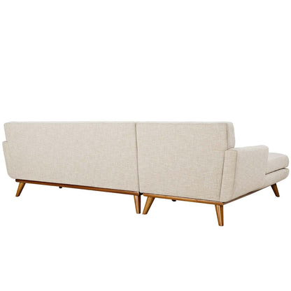 sofas | Engage Living Room Set | Curved Design | Dual Cushions | Upholstered Material | Button Detail | Solid Base | Left-Arm Chaise & Right-Arm Loveseat | casafoyer.myshopify.com