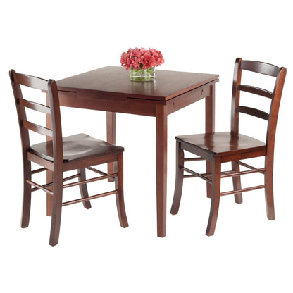 childrens table and chair sets | CasaFoyer Pulman Extension Table Set | 2 Benjamin Ladder Back Chairs | Solid Wood | Walnut Finish | Versatile & Durable | Ideal for Dining & Games | Compact Design | Easy Assembly | 48W x 29.9D x 29.2H | casafoyer.myshopify.com