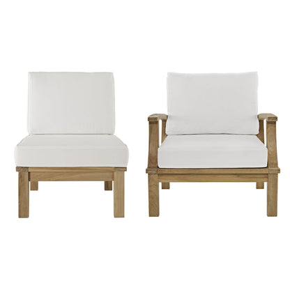 kitchen and dining room sets | CasaFoyer Marina Teak Wood Outdoor Patio Furniture Sofa Sectional Set | Luxury, Durability, All-Weather Cushions | Refreshing Outdoor Experience | casafoyer.myshopify.com