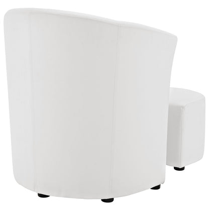 Chair | Divulge Faux Leather Armchair | Self-Storage Ottoman | Sleek & Comfortable Seating | casafoyer.myshopify.com
