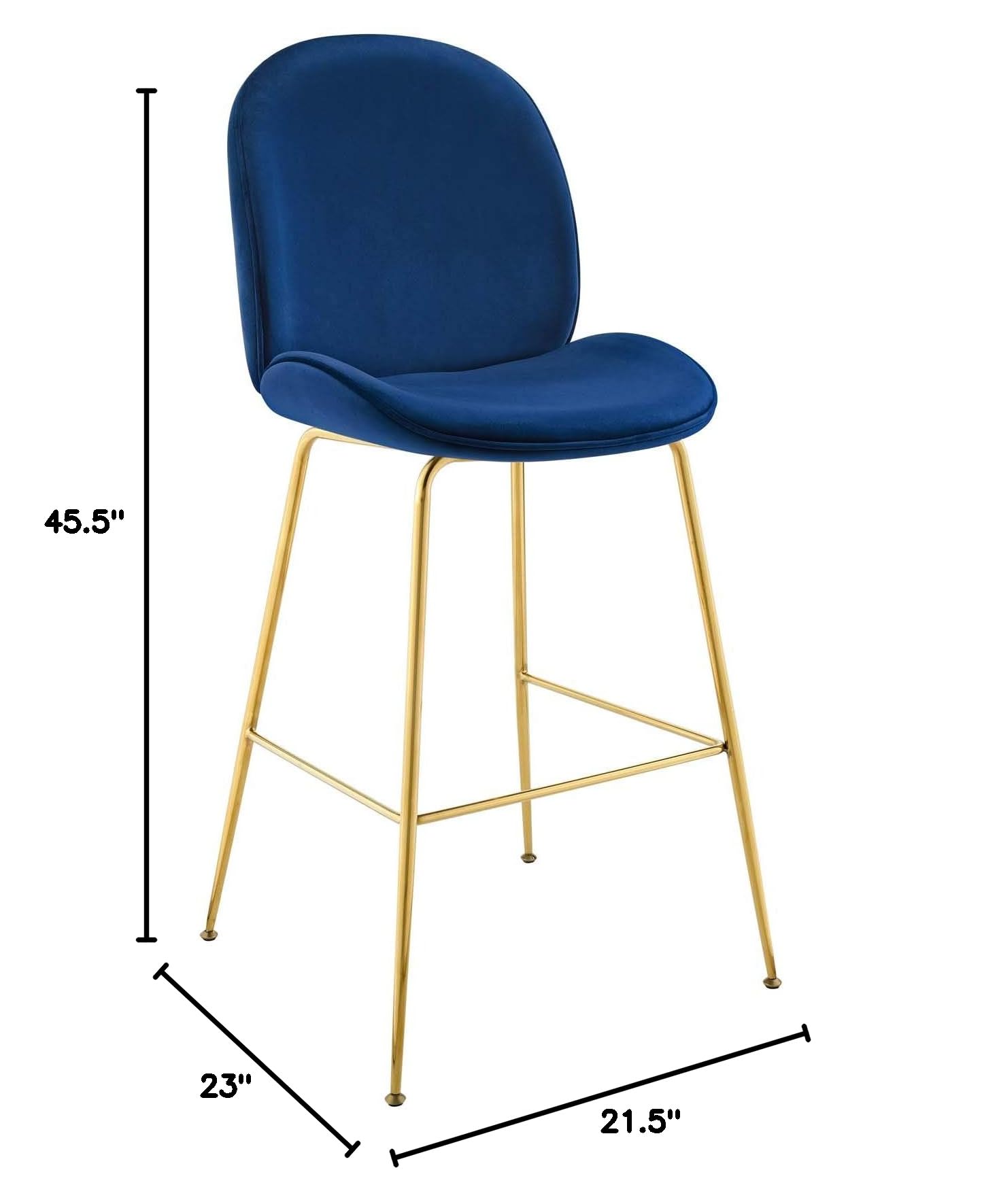 barstools | CasaFoyer Scoop Bar Stool | Vintage Glamour | Gold Stainless Steel Frame | Performance Velvet Upholstery | Padded Seat | Contemporary Design | Pub Height | casafoyer.myshopify.com