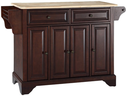 TABLE | Solid Hardwood Kitchen Island | Raised Panel Doors | Drawers | Adjustable Shelves | Stylish, Functional, Durable | Vintage Mahogany Finish | casafoyer.myshopify.com