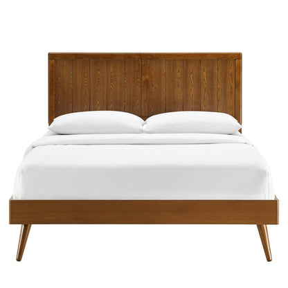 adjustable bed bases | CasaFoyer Alana Wood King Platform Bed | Mid-Century Design | Durable Construction | No Box Spring Needed | Walnut Finish | casafoyer.myshopify.com