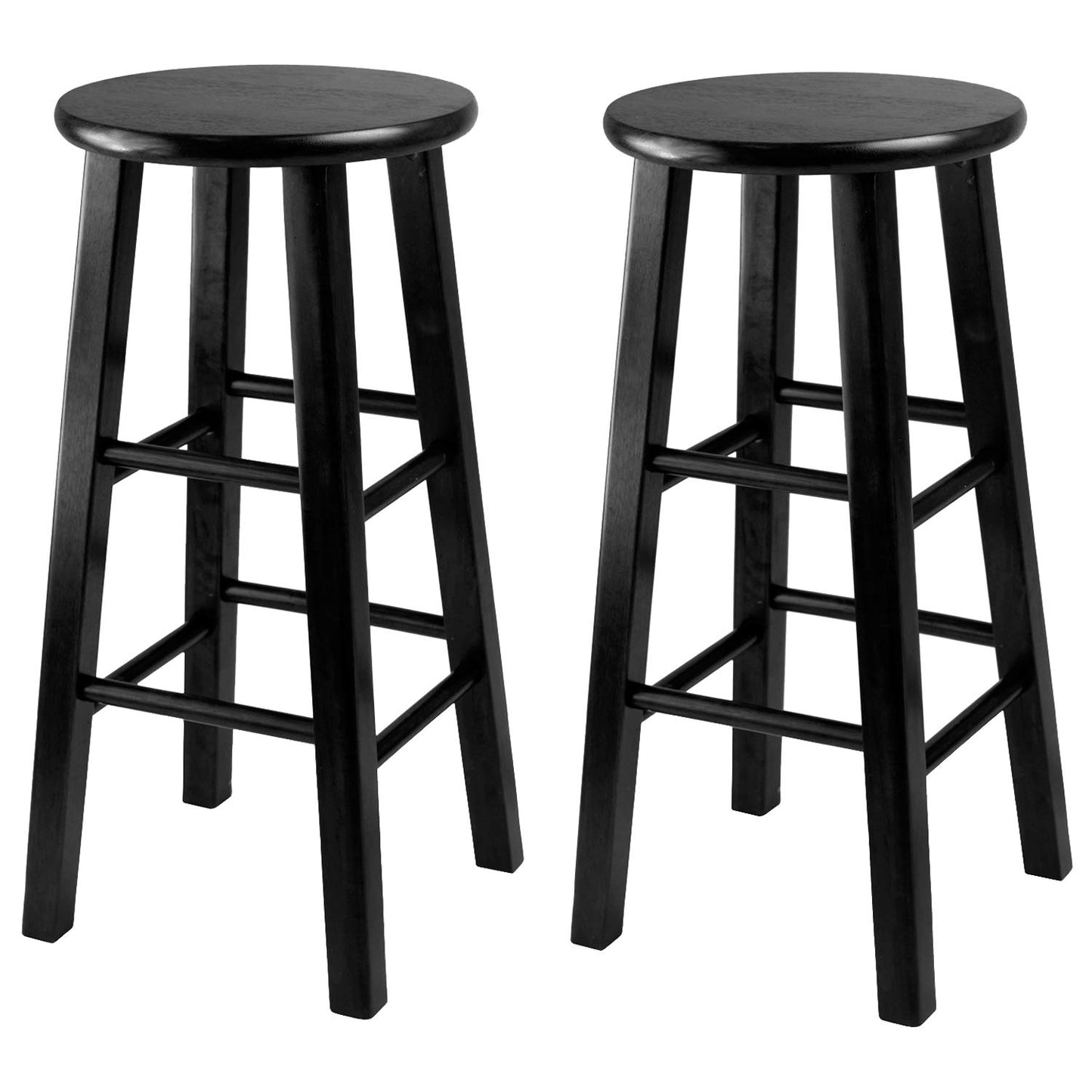 barstools | CasaFoyer  Wood Pacey Counter Stools - Set of 2 | Black | Solid Wood | 24.4 Height | Modern Design | Space-saving | No Assembly | casafoyer.myshopify.com