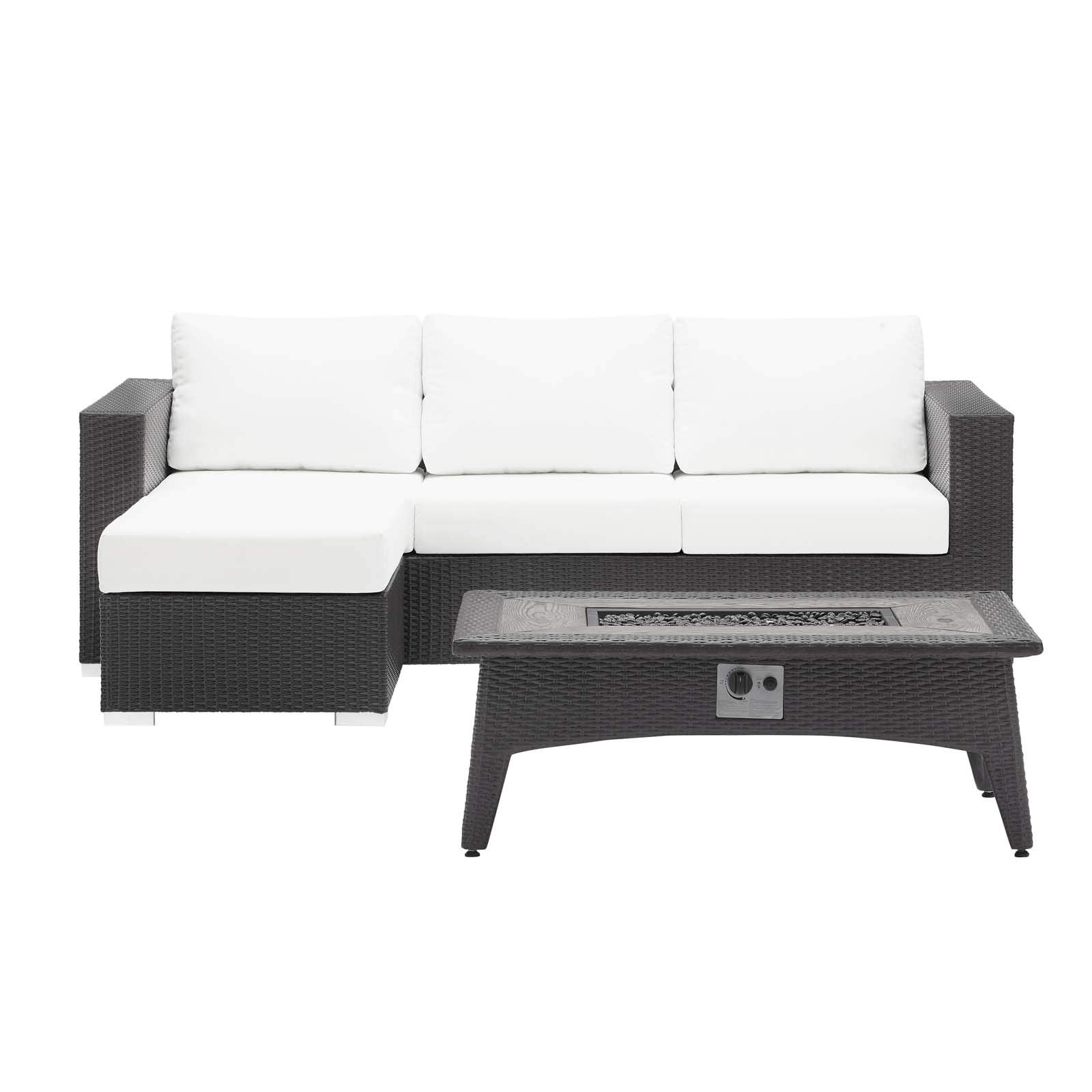 fire pits | Ergode Convene Outdoor Patio Furniture Set | Fire Table | Stylish Aluminum Frames | Durable Synthetic Wicker Rattan | Water & UV-Resistant Cushions | CSA Certified Safety | 40,000 BTU Burner | 8-16 Hours Burn Time | casafoyer.myshopify.com