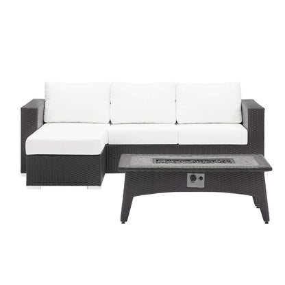 fire pits | Ergode Convene Outdoor Patio Furniture Set | Fire Table | Stylish Aluminum Frames | Durable Synthetic Wicker Rattan | Water & UV-Resistant Cushions | CSA Certified Safety | 40,000 BTU Burner | 8-16 Hours Burn Time | casafoyer.myshopify.com