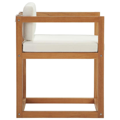 patio bistro sets | CasaFoyer Newbury Premium Grade A Teak Outdoor Patio Armchair Set | Sunproof Fabric | Durable & Versatile | 2 Chairs | Natural White | casafoyer.myshopify.com