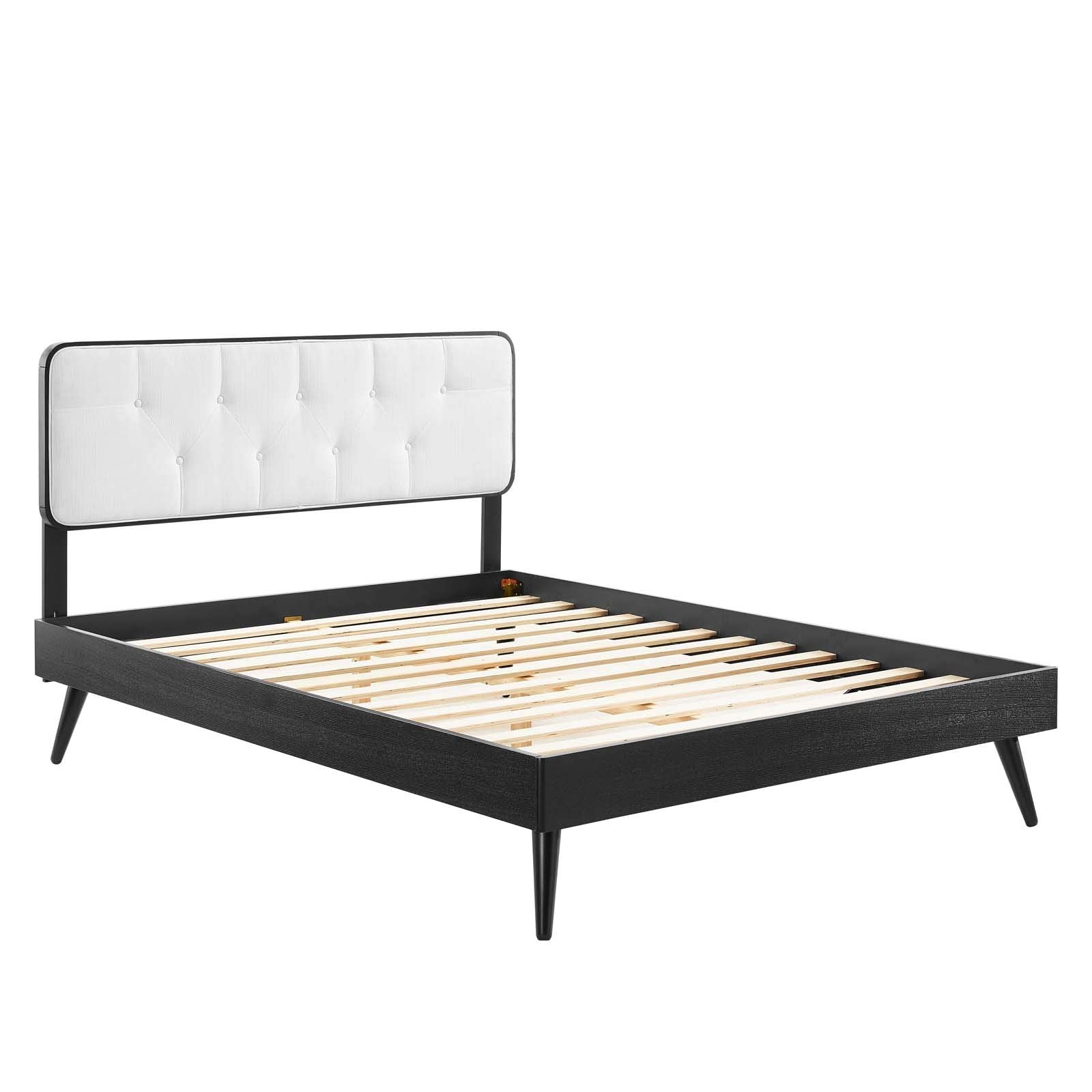 adjustable bed bases | CasaFoyer Bridgette Tufted Wood Full Platform Bed | Retro Charm | Organic Aesthetics | Durable Construction | No Box Spring Needed | Black White | casafoyer.myshopify.com