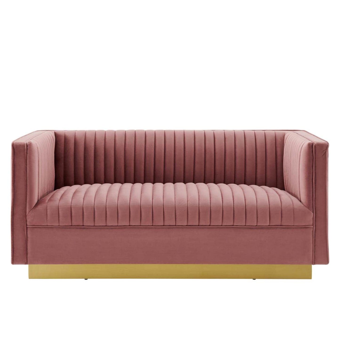 sofas | CasaFoyer Sanguine Performance Velvet Loveseat | Retro Modern Elegance | Stain-Resistant Upholstery | Ultimate Comfort & Support | Gold Stainless Steel Base | casafoyer.myshopify.com