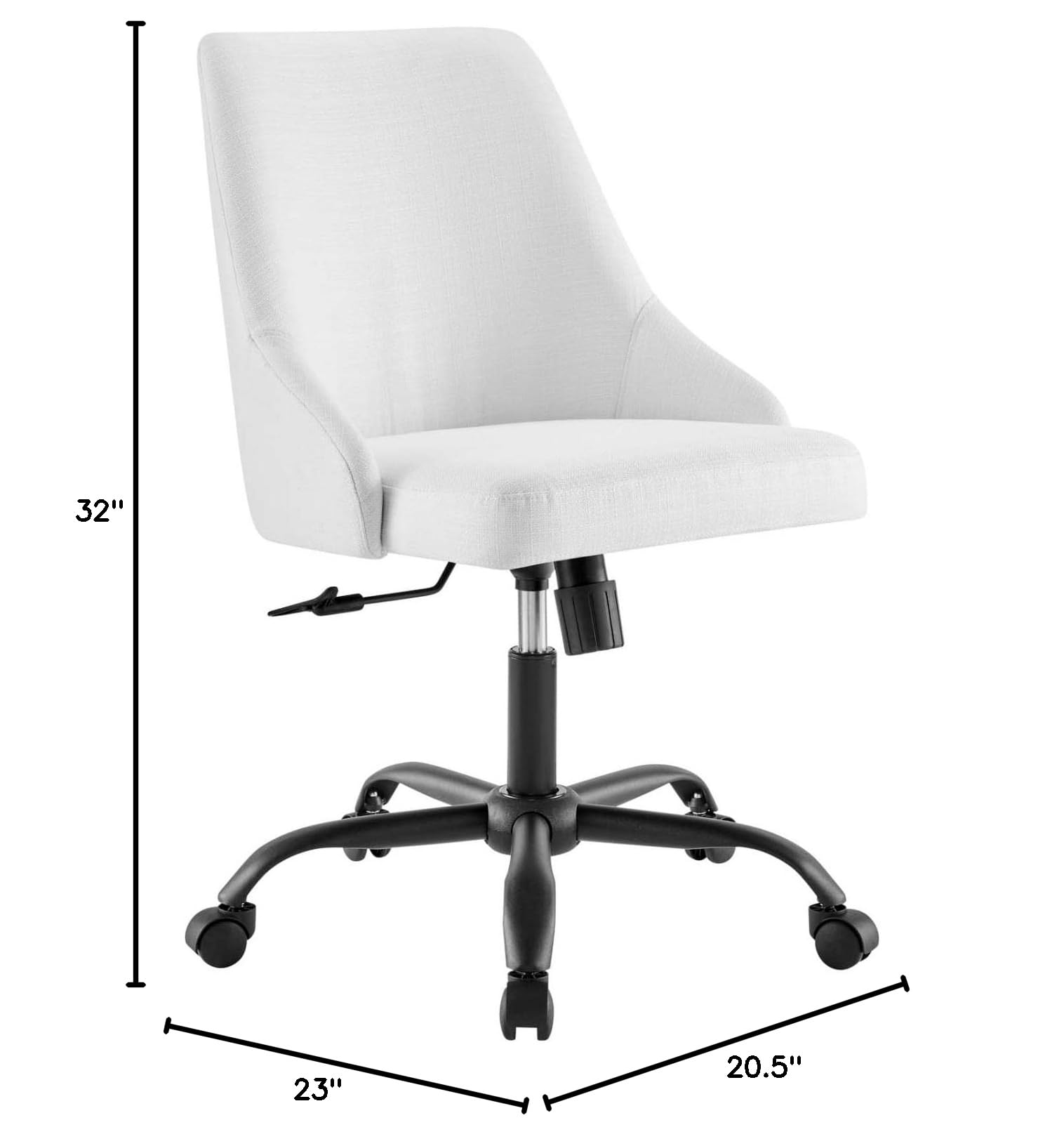 home office desk chairs | CasaFoyer Designate Upholstered Office Chair | Sleek Design | Comfortable Seating | Adjustable Height | 360-degree Swivel | Black White | casafoyer.myshopify.com