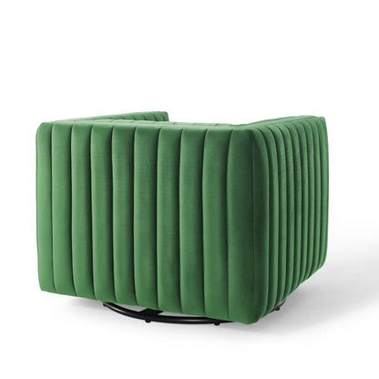 home office desk chairs | CasaFoyer Conjure Channel Tufted Performance Velvet Swivel Armchair | Stain-Resistant Upholstery | Supportive Foam Padding | Vintage Glamour | 360-Degree Swivel | Sturdy Construction | casafoyer.myshopify.com