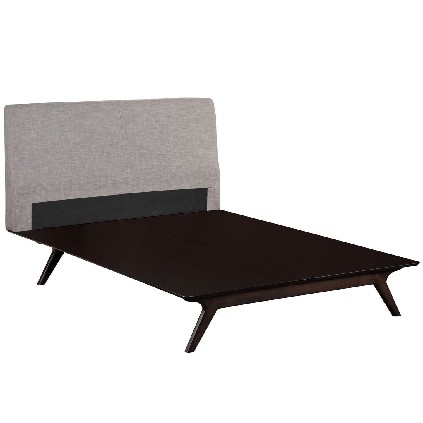 adjustable bed bases | CasaFoyer Tracy Full Size Platform Bed | Durable MDF | Open Design | Toffee Brown Stained Finish | Foam Padded Headboard | Easy Assembly | Mattress & Boxspring Not Included | casafoyer.myshopify.com
