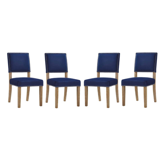 home office desk chairs | CasaFoyer Oblige Dining Side Chair Set of 4 | Velvet Upholstery | Nailhead Trim | No Sag Springs | Cozy Cushion | Solid Wood Frame | Non-Marking Foot Caps | casafoyer.myshopify.com