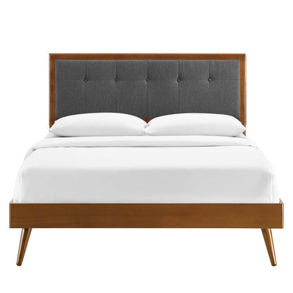 Bed | CasaFoyer Willow Tufted Wood Full Platform Bed | Mid-Century Design | Upholstered Headboard | Wood Frame | Durable Construction | No Box Spring Needed | Easy Assembly | 601 lbs Weight Capacity | casafoyer.myshopify.com