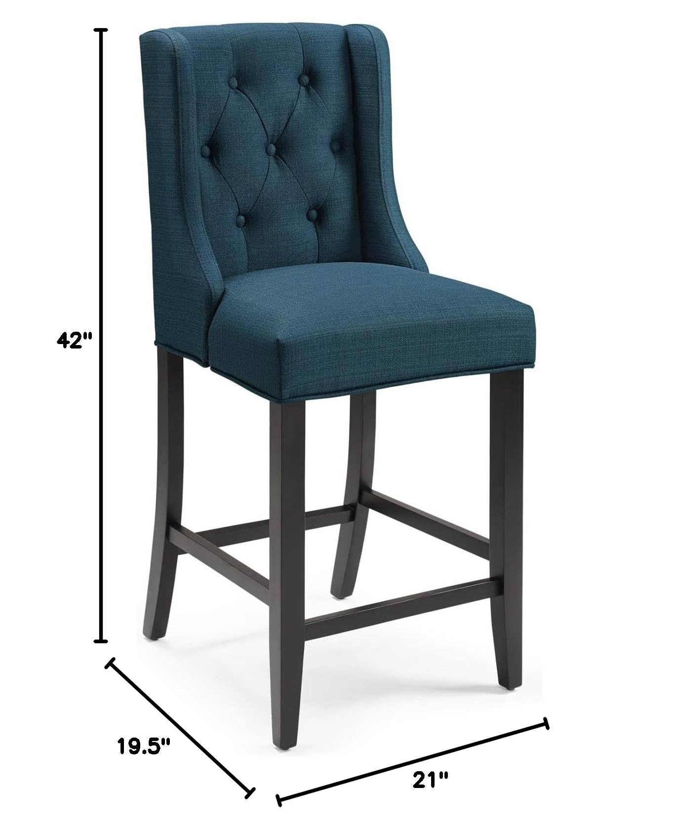 barstools | CasaFoyer Baronet Tufted Button Upholstered Fabric Counter Stool | Set of 2 | Azure | Elegant Design | Comfortable | Solid Wood Legs | 500 lbs Weight Capacity | casafoyer.myshopify.com