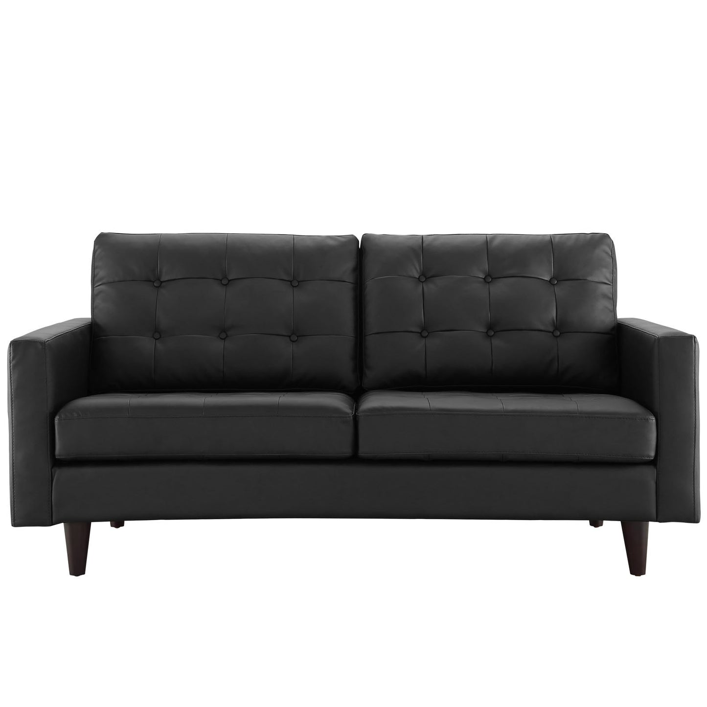 sofas | CasaFoyer Empress Tufted Leather Loveseat | Exquisite Design | Luxurious Cushions | Elegant Armrests | Sturdy Wooden Legs | Floor Protection | Black | casafoyer.myshopify.com