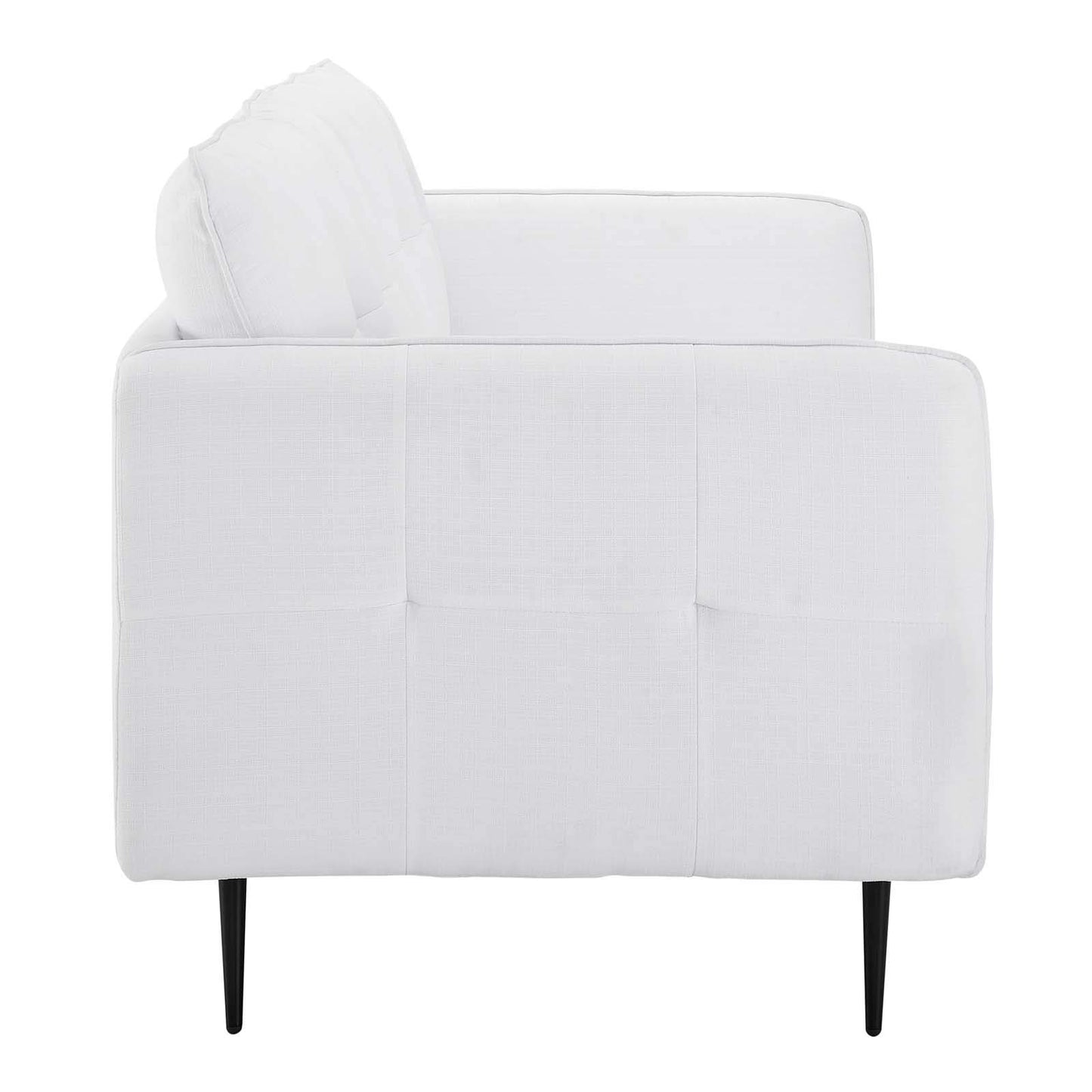 sofas | CasaFoyer Cameron Tufted Fabric Sofa | Contemporary Charm | Mid-Century Design | Soft Polyester | Foam Padding | Sinuous Spring Support | Solid Wood Frame | Black Metal Legs | Easy Assembly | 900 lbs Weight Capacity | casafoyer.myshopify.com