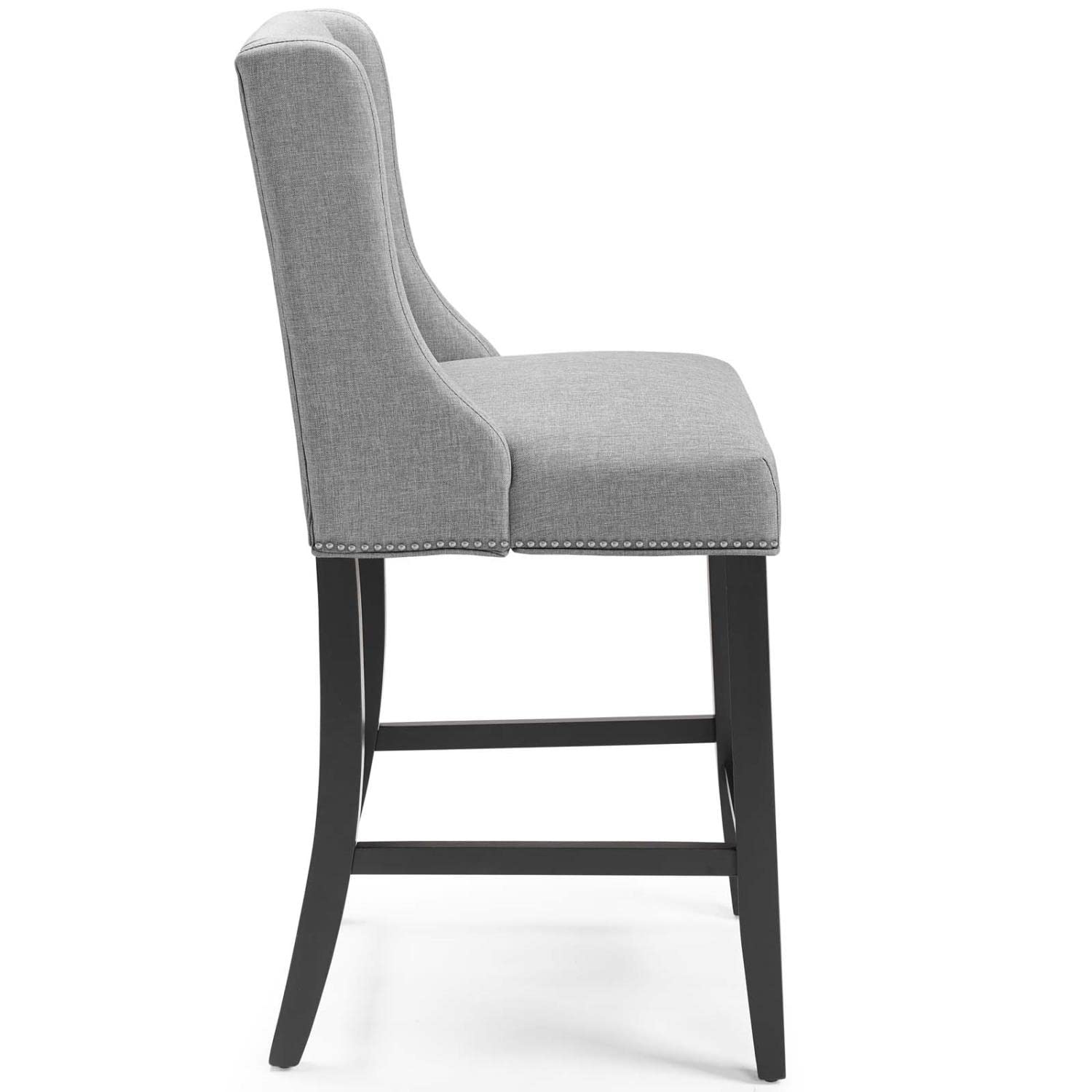 barstools | CasaFoyer Baron Upholstered Fabric Counter Stool Set of 2 | Opulent Heritage | Modern Design | Comfortable & Stylish | Light Gray | casafoyer.myshopify.com