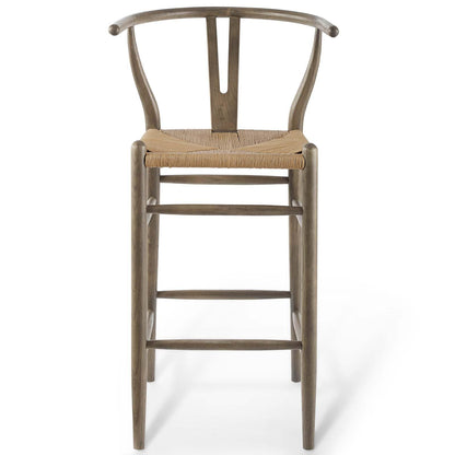 barstools | CasaFoyer Amish Wooden Bar Stool | Rustic Design | Solid Wood Frame | Woven Paper Rope Seat | Fully Assembled | Ideal for Bistro, Bar, Cafe | Weight Capacity 331 lbs | casafoyer.myshopify.com