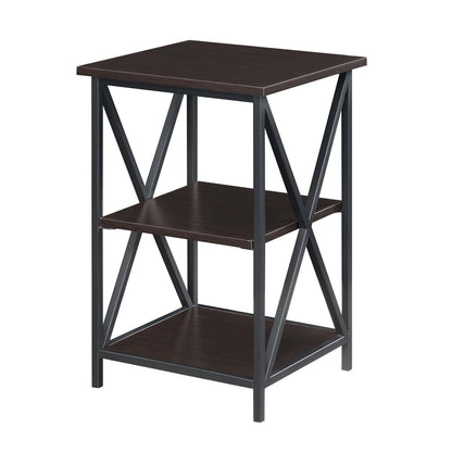 TABLE | Tucson End Table with Shelves | Sleek & Contemporary Metal Frame | 3 Levels of Open Shelving | Durable & Stylish | Ergode | casafoyer.myshopify.com