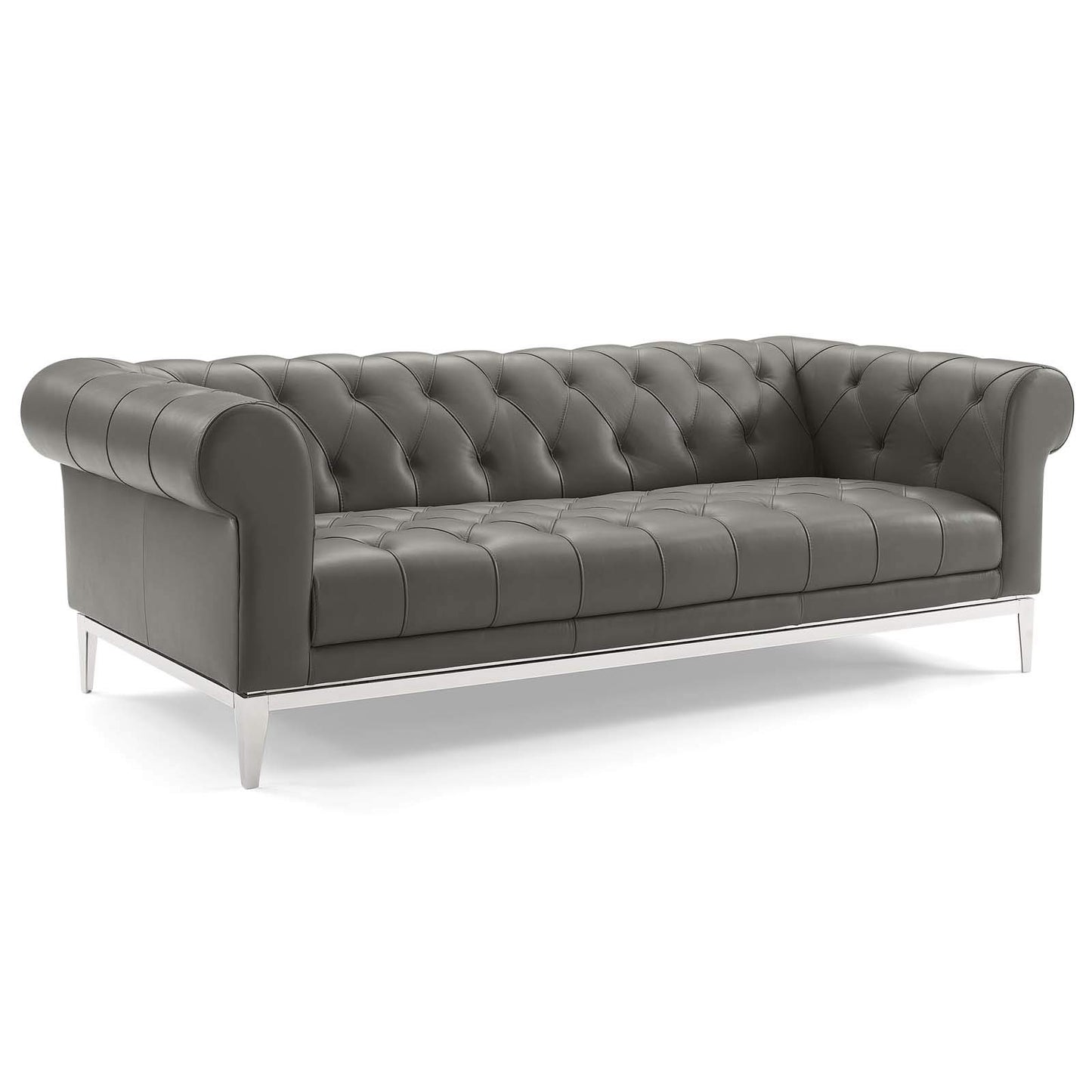 sofas | CasaFoyer Idyll Leather Chesterfield Sofa | Ultimate Luxury | Soft Leather Upholstery | Rolled Arms | Tufted Button Accents | 84 | Sturdy Stainless Steel Frame | 900 lbs Weight Capacity | casafoyer.myshopify.com
