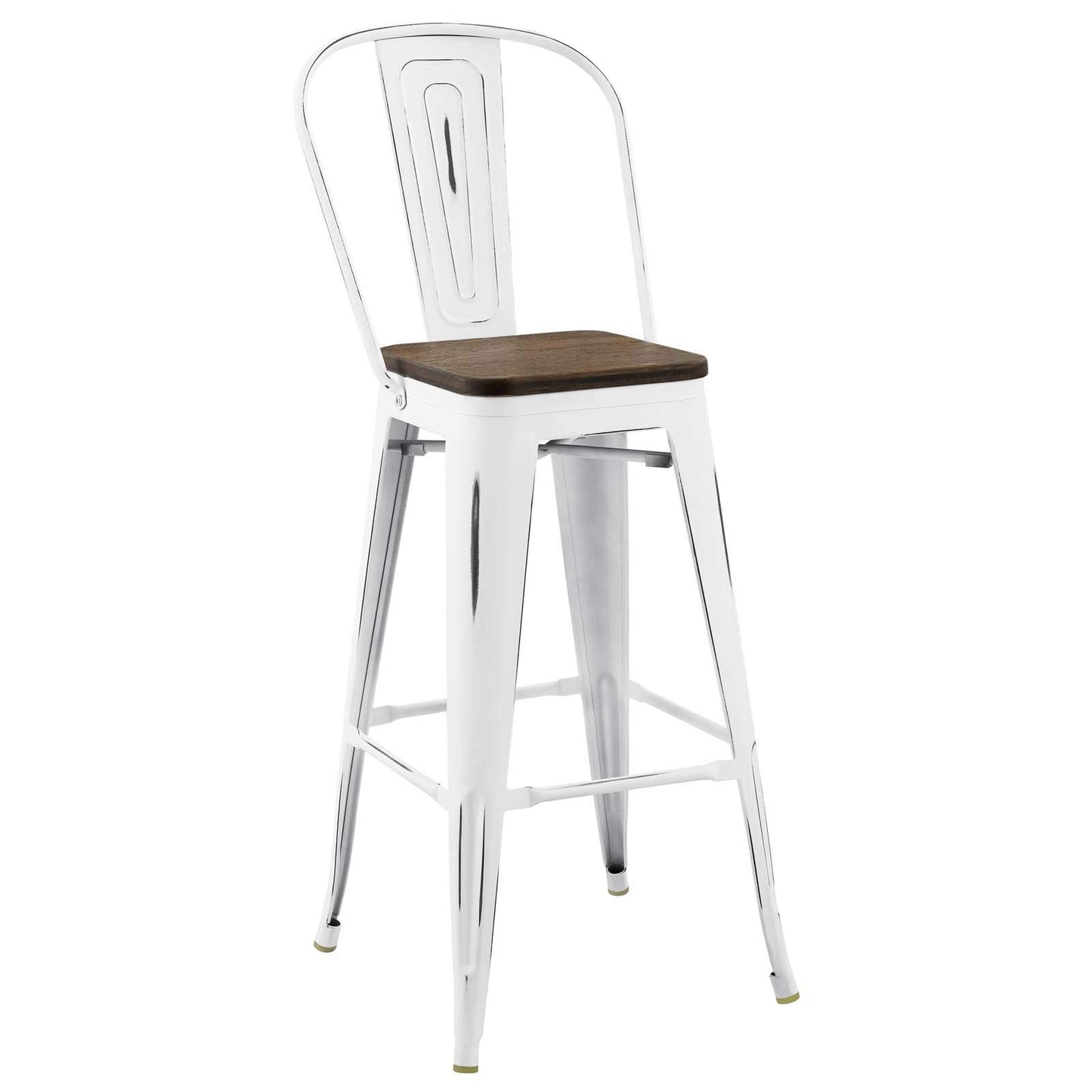 barstools | CasaFoyer Promenade Side Bamboo & Metal Bar Stool | Vintage Steel Finish | Set of 4 | Industrial Modern Design | casafoyer.myshopify.com