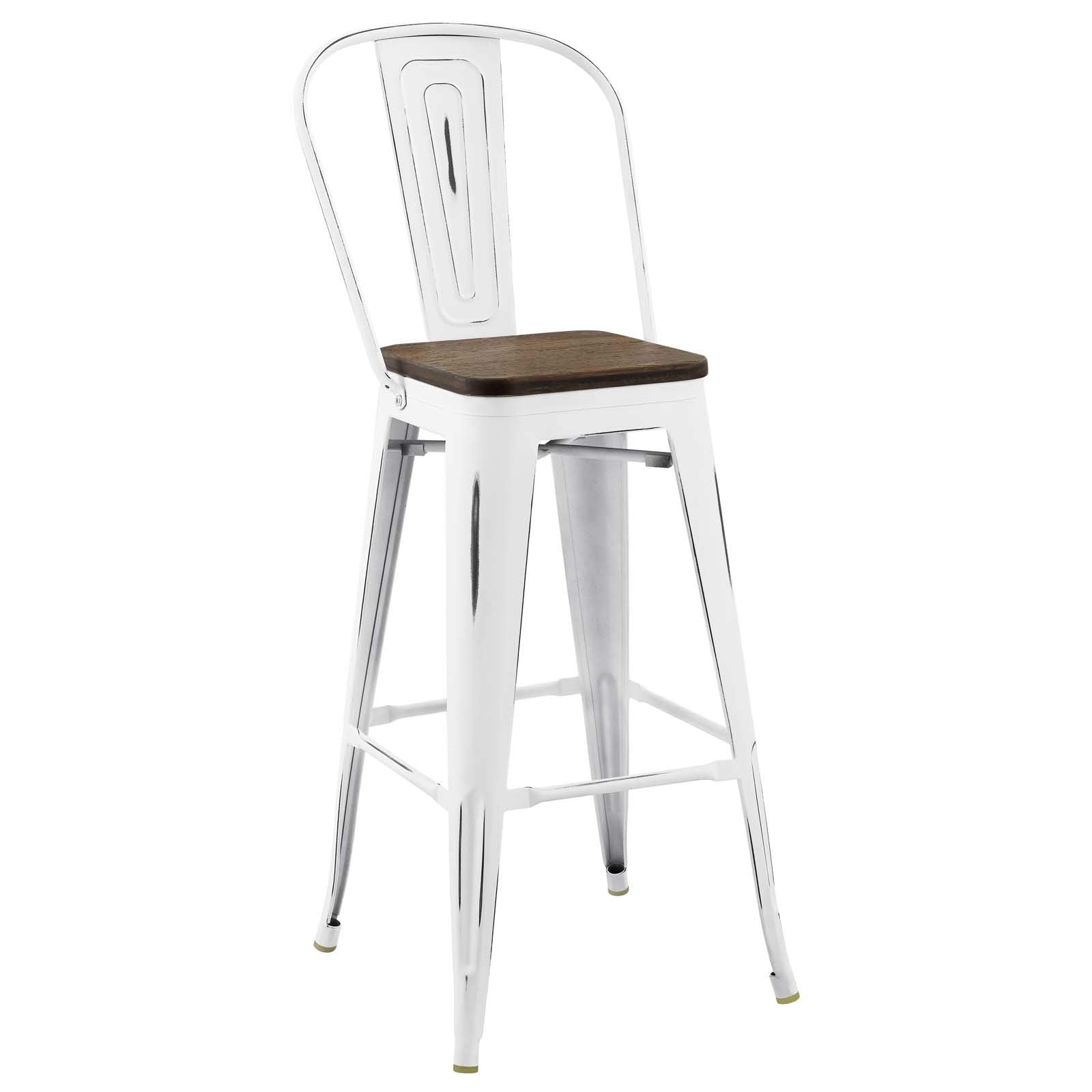 barstools | CasaFoyer Promenade Side Bamboo & Metal Bar Stool | Vintage Steel Finish | Set of 4 | Industrial Modern Design | casafoyer.myshopify.com