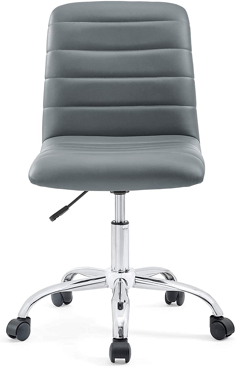 Chair | Ripple Mid Back Office Chair | Chrome Steel Frame | Dual-Wheel Casters | Padded Vinyl Upholstery | Height Adjustable | 360-degree Swivel | casafoyer.myshopify.com