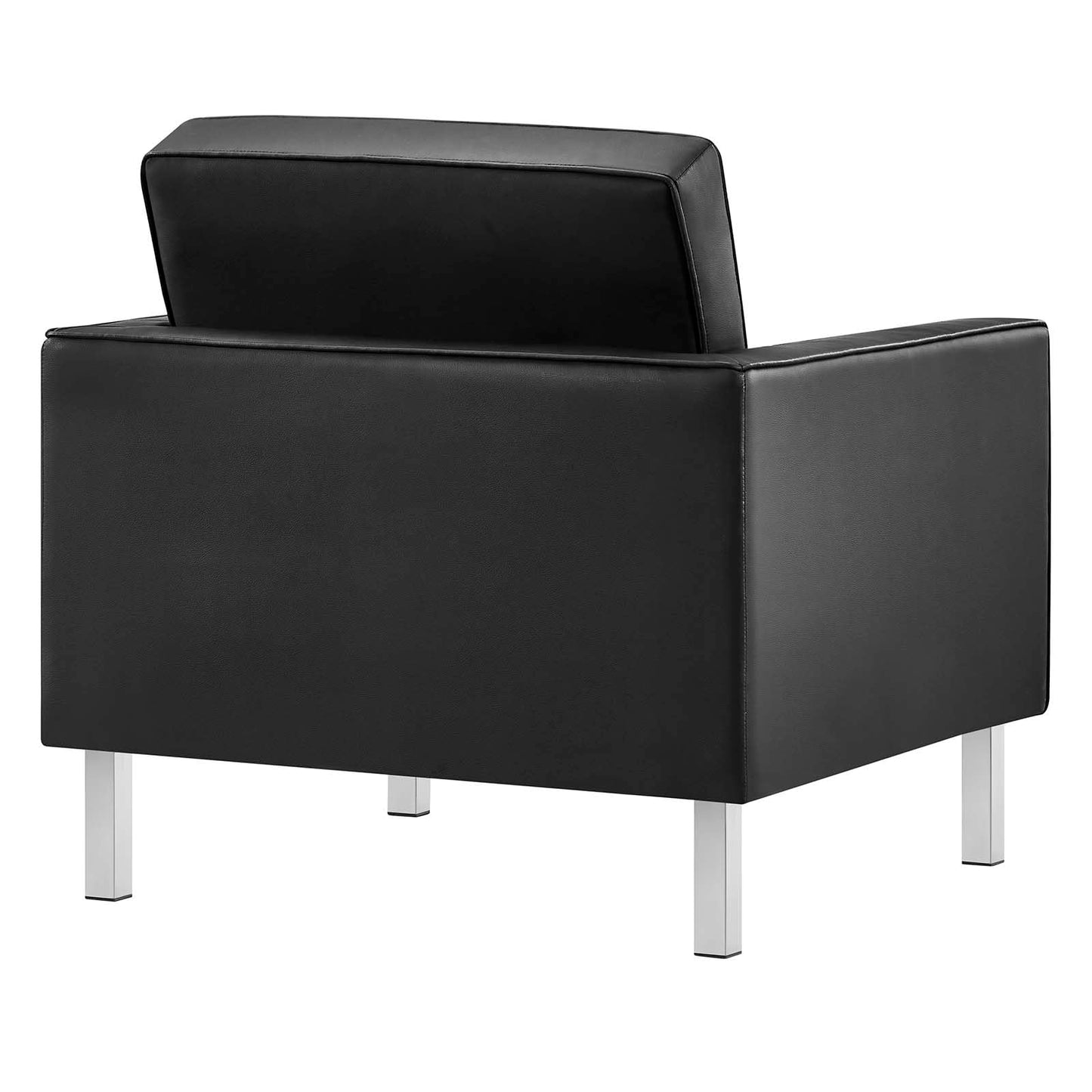 home office desk chairs | CasaFoyer Loft Tufted Faux Leather Medium Accent Armchair | Contemporary Design | Stainless Steel Frame | Button Tufting | 300 lbs Weight Capacity | casafoyer.myshopify.com