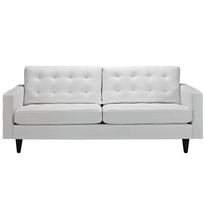 home office desk chairs | CasaFoyer Empress Tufted Button Sofa | Complete & Harmonious Furnishing | Luxurious Cushions | Regal Armrests | Solid Wood Legs | Bonded Leather Upholstery | White | casafoyer.myshopify.com