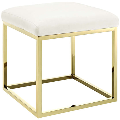 ottomans | CasaFoyer Anticipate Ottoman | Sleek Modern Design | Velvet Top | Stainless Steel Base | Non-Marking Foot Caps | No Assembly Required | Comfortable & Versatile | 265 lbs Weight Capacity | casafoyer.myshopify.com