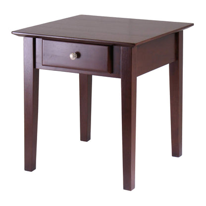 TABLE | Sophisticated End Table | Single Drawer | Shaker Style Design | Antique Walnut Finish | Versatile & Functional | 20 W x 20 D x 20 H | 18.2 lbs | casafoyer.myshopify.com