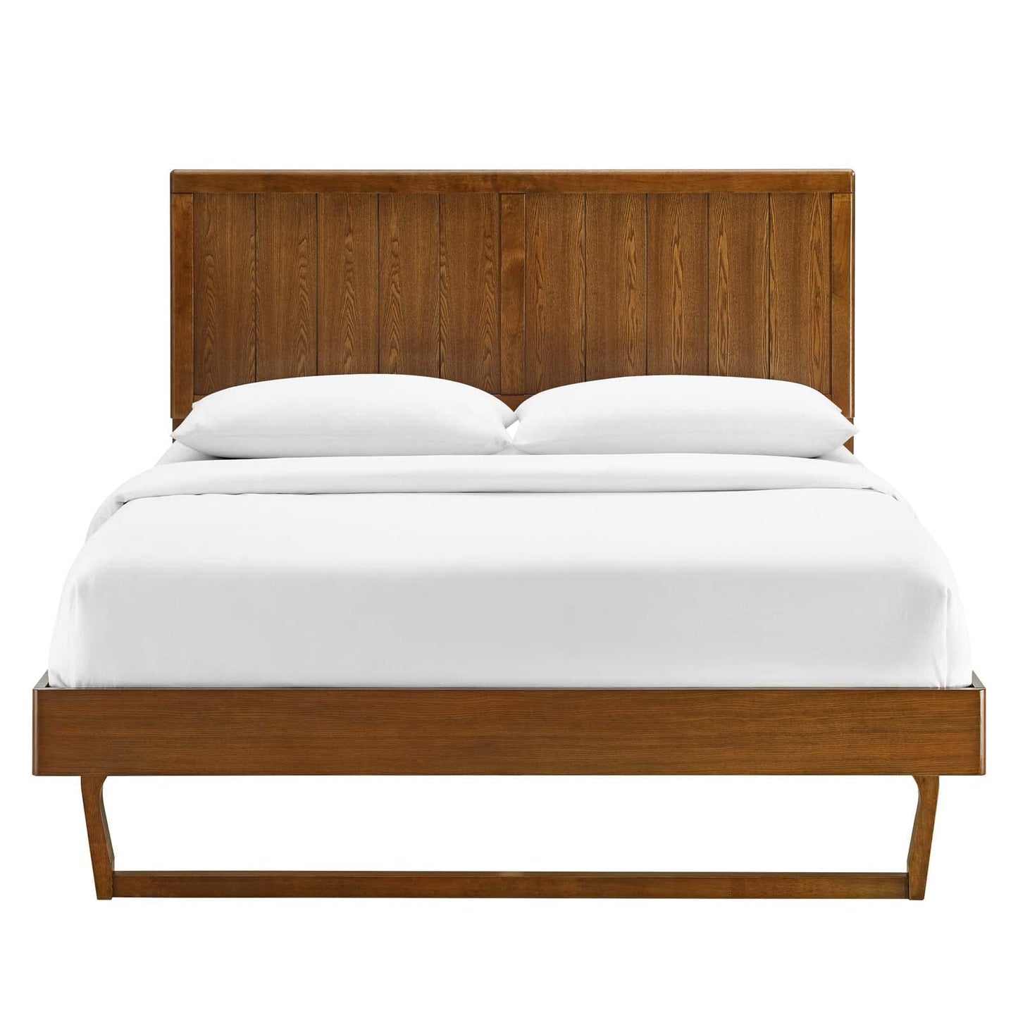 bed frames | CasaFoyer Alana Wood Twin Platform Bed | Modern Elegance | Retro-Inspired Design | Durable Construction | No Box Spring Needed | Walnut Finish | casafoyer.myshopify.com