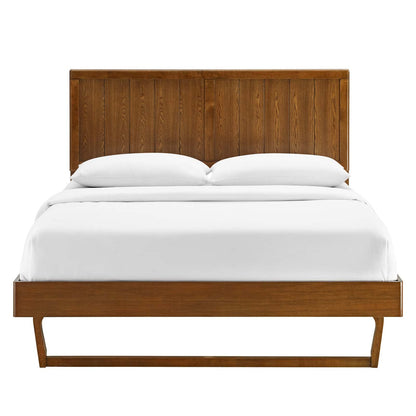 bed frames | CasaFoyer Alana Wood Twin Platform Bed | Modern Elegance | Retro-Inspired Design | Durable Construction | No Box Spring Needed | Walnut Finish | casafoyer.myshopify.com