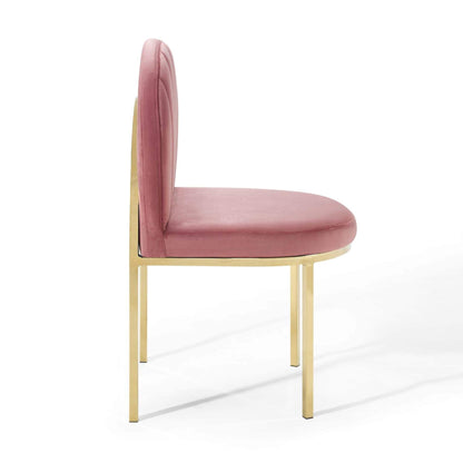 home office desk chairs | CasaFoyer Isla Channel Tufted Performance Velvet Dining Side Chair | Vintage Clamshell Design | Stain-Resistant Upholstery | Gold Stainless Steel Frame | | casafoyer.myshopify.com