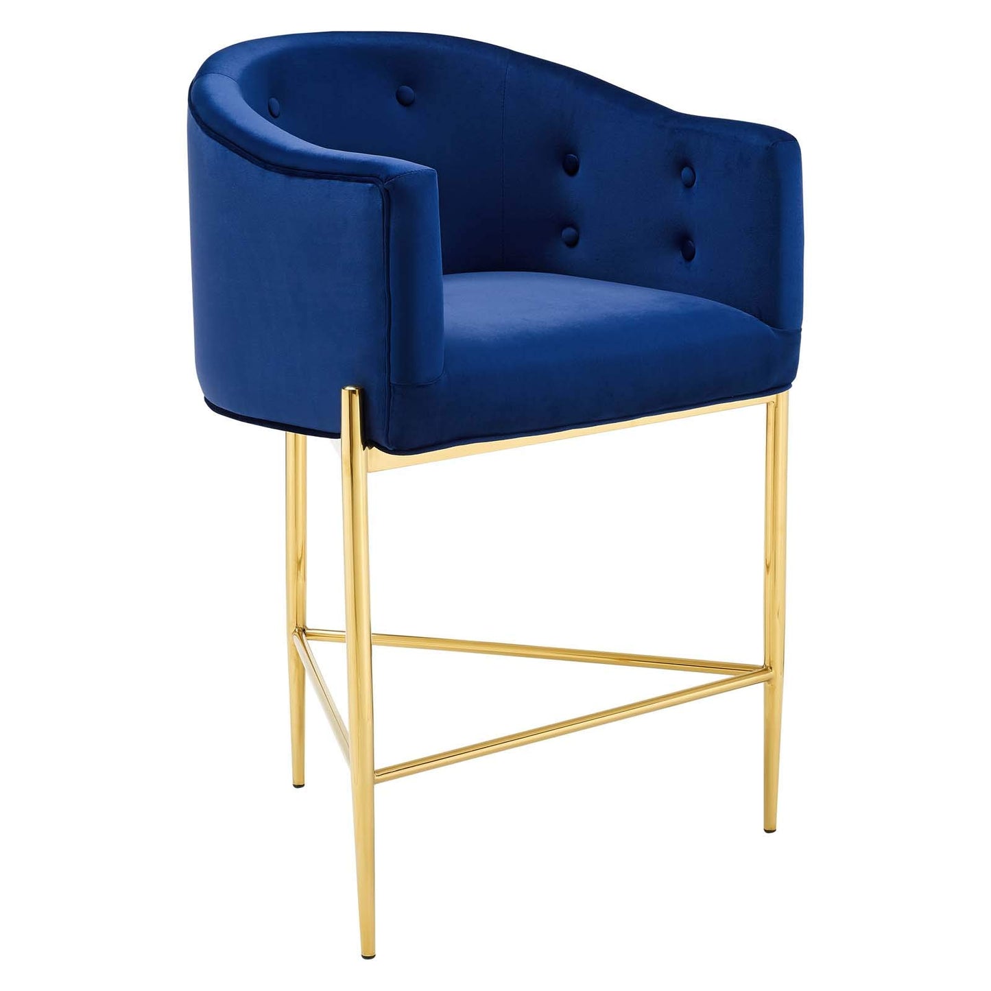 barstools | CasaFoyer Savour Tufted Performance Velvet Counter Stool | Elegant & Comfortable | Stain-Resistant | Navy | Ideal for Dining Room or Kitchen | casafoyer.myshopify.com